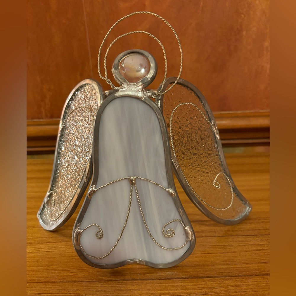 Beautiful Glass & Stainless Angel 7.5”
